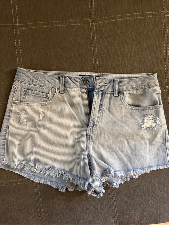 Rewash Pants - Rewash Light Blue Distressed Frayed Jean Shorts